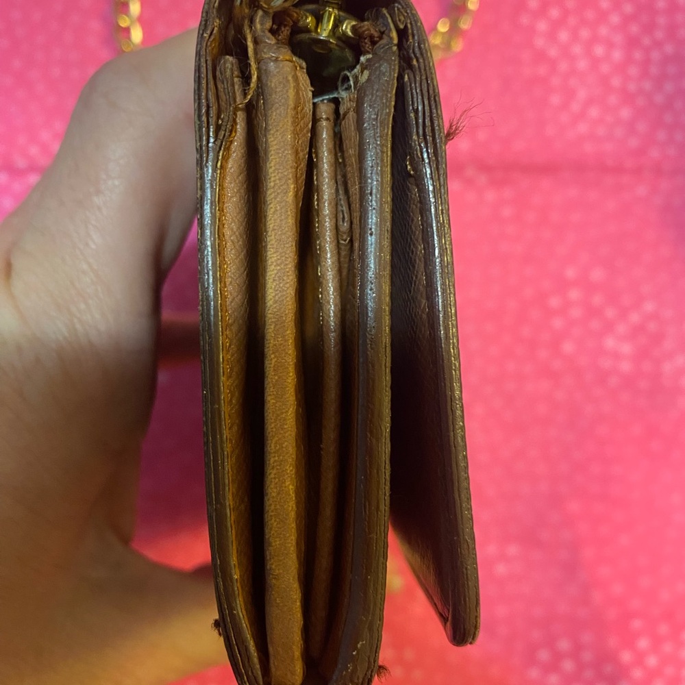 Louis Vuitton Authentic Brown Monogram Crossbody Wallet on chain - Picture 3 of 7